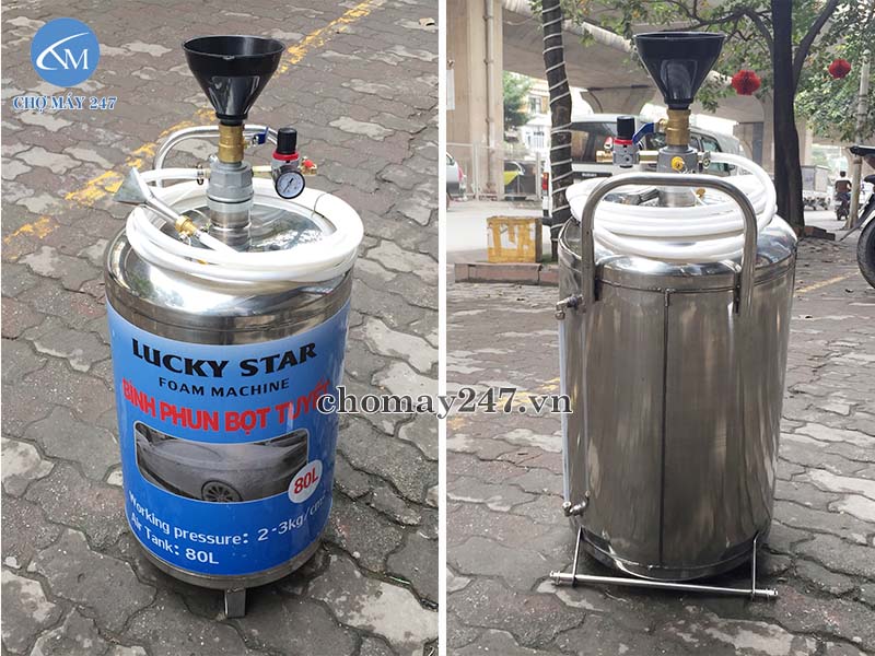 Bình bọt tuyết inox 304 Lucky Star cao cấp, chống gỉ tuyệt đối