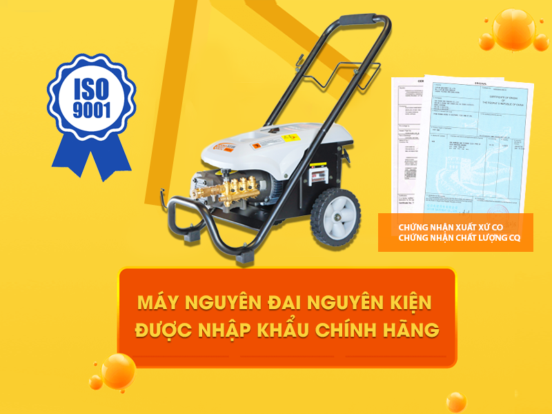 Máy rửa xe cam kết chất lượng, đầy đủ giấy tờ