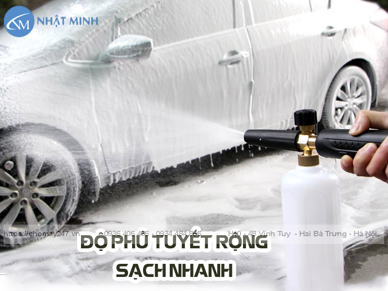 Bình phun bọt tuyết gắn súng rửa xe tiện dụng, không cần sử dụng khí nén