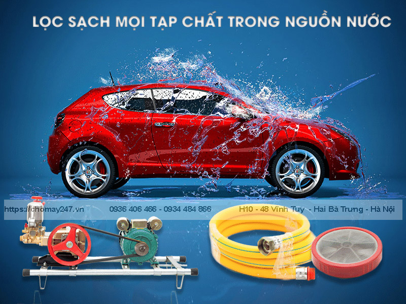 Bộ máy rửa xe dây curoa 2hp hàng tốt, bán chạy nhất 2022