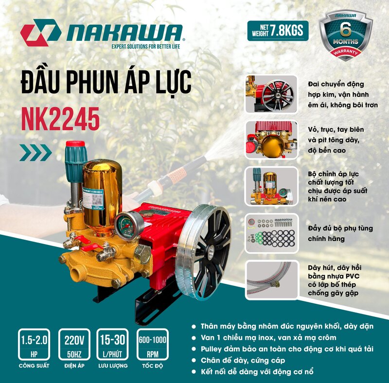Đầu máy rửa xe Nakawa NK-2245H chính hãng
