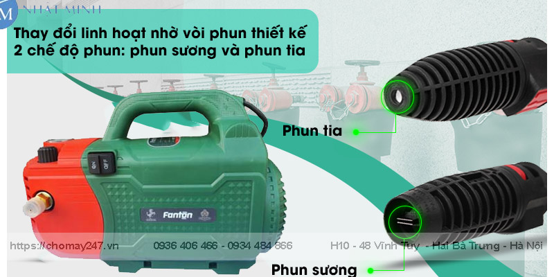 Đầu phun nước tiện dụng điều chính cấp độ phun