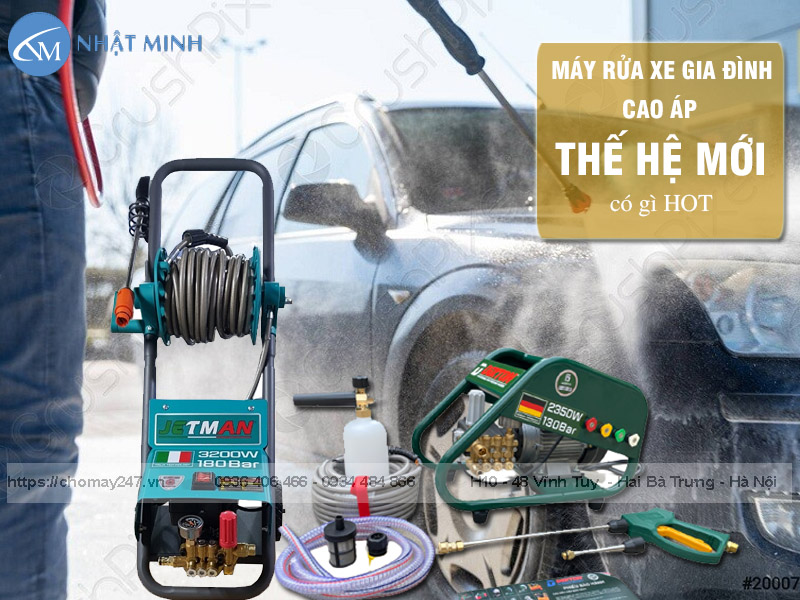 Máy rửa xe gia đình cao áp thế hệ mới siêu khỏe, siêu bền bỉ