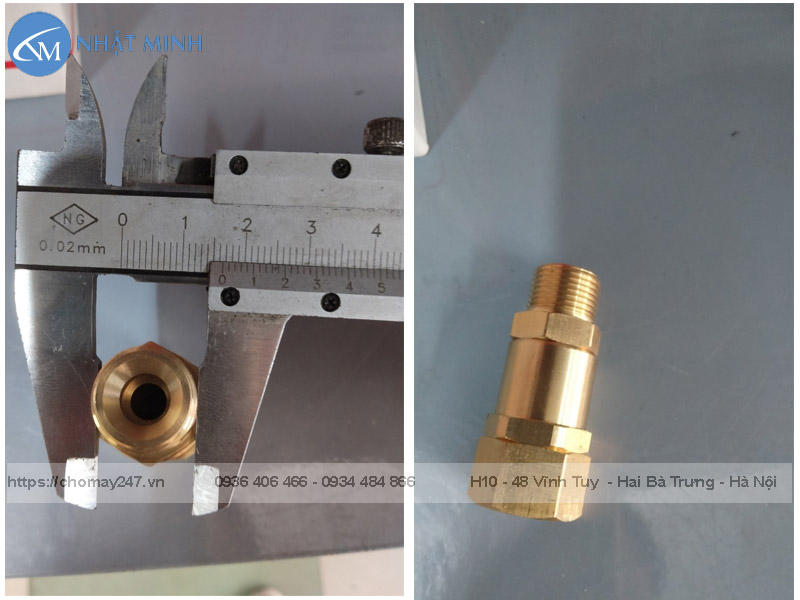 Kích thước khớp chống xoắn dây rửa xe cao áp