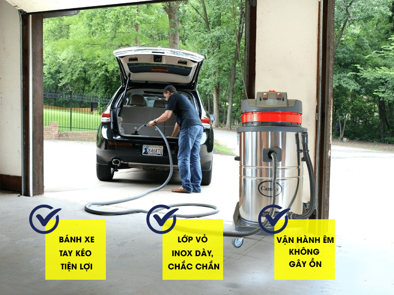 Hút bụi , vệ sinh xe ô tô tại nhà giúp chủ động thời gian