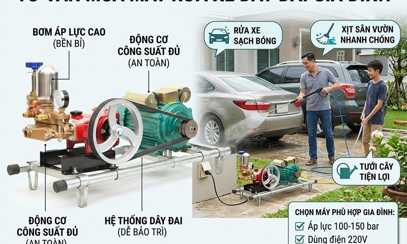 Ứng dụng của máy rửa xe dây đai mini trong gia đình