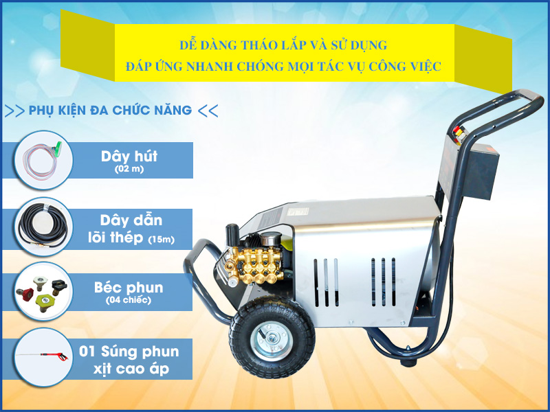 Máy rửa xe cao áp Lucky 3600PSI 7.5kW công suất lớn