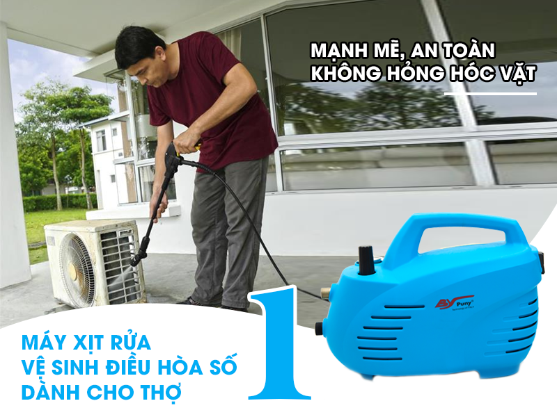 Máy rửa xe mini Puny vệ sinh điều hòa số 1 hiện nay