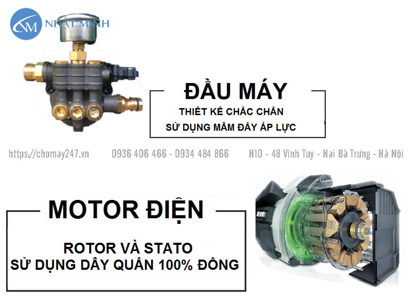 Motor máy rửa xe gia đình Fanton F18 giá rẻ cam kết chuẩn dây đồng 100%