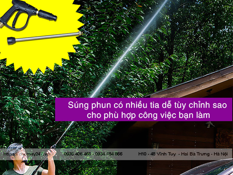 Súng xịt rửa xe áp lực cao có điều chỉnh