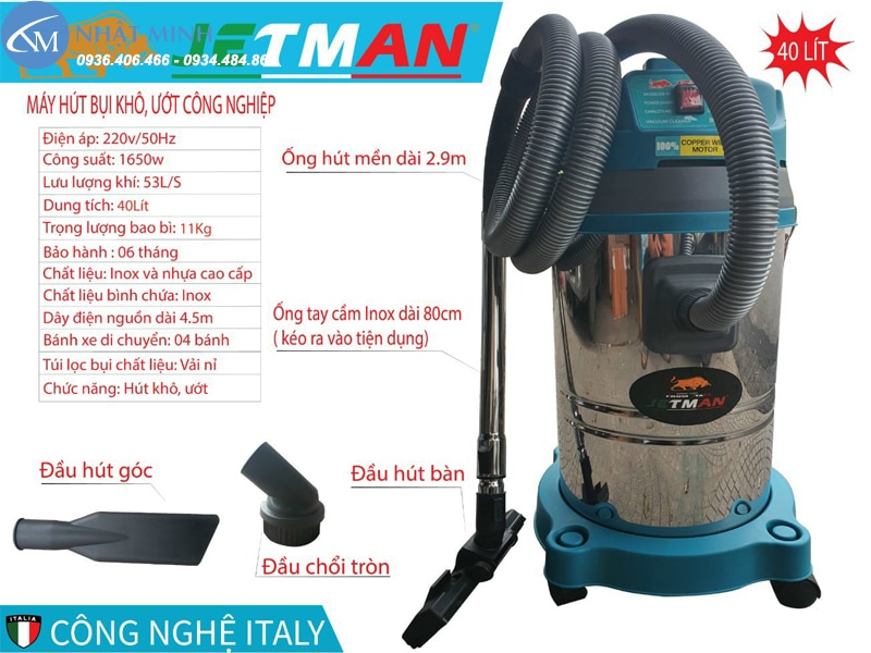 máy hút bụi công nghiệp không ồn Jetman cải tiến mới nhất