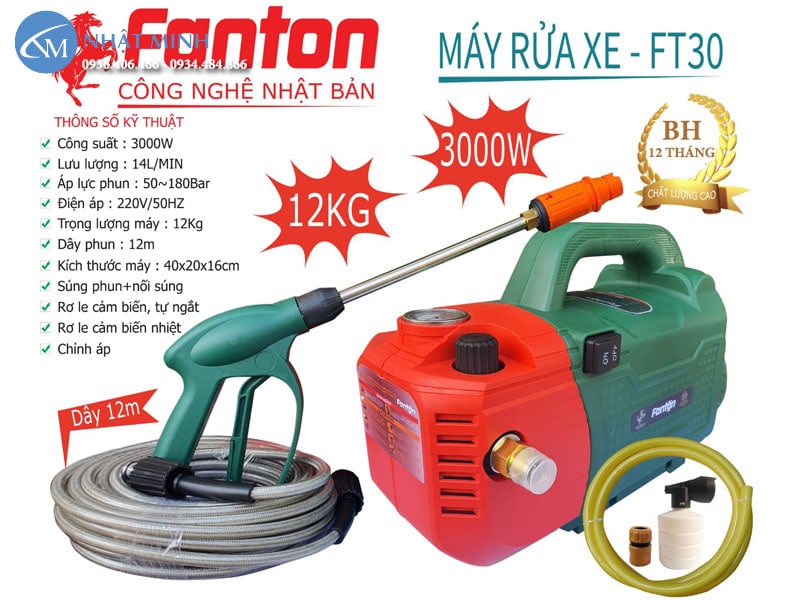 Máy rửa xe gia đình công suất lớn Fanton FT30 cao cấp