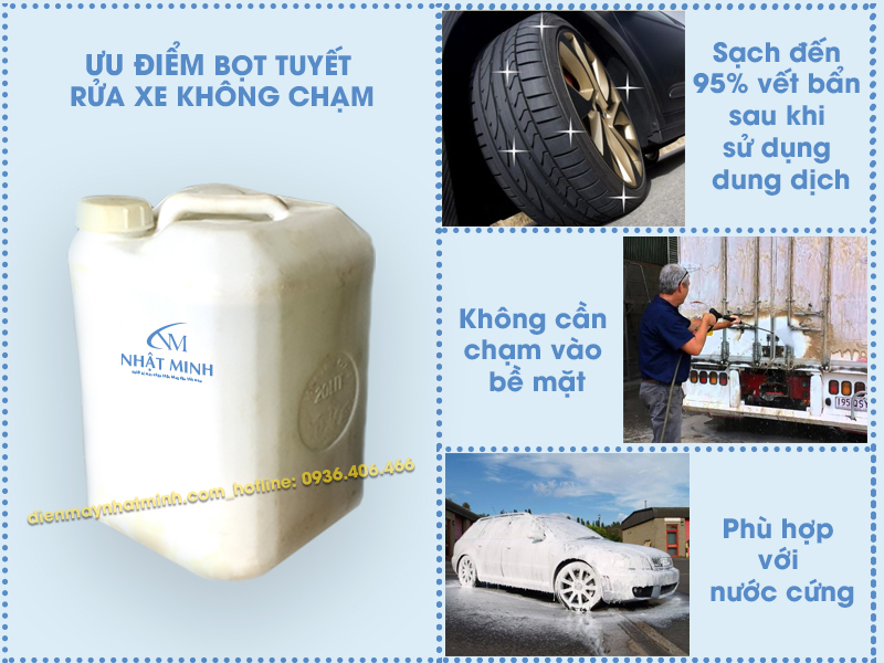 Dung dịch rửa xe không chạm sạch đến 95% vết bẩn